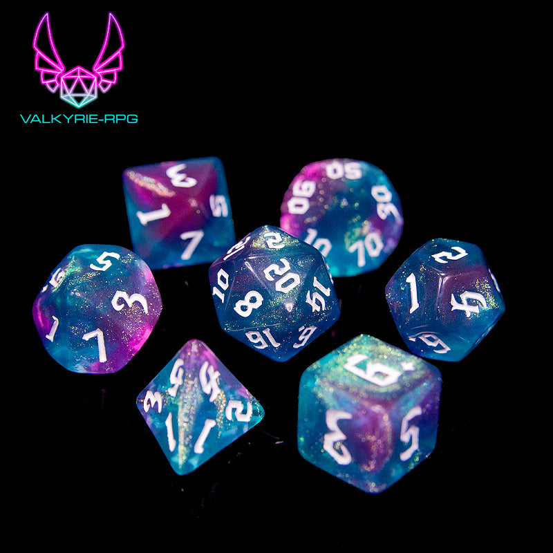 Abjuration | Glitter Fusion Polyhedral Dice Set - Valkyrie RPG