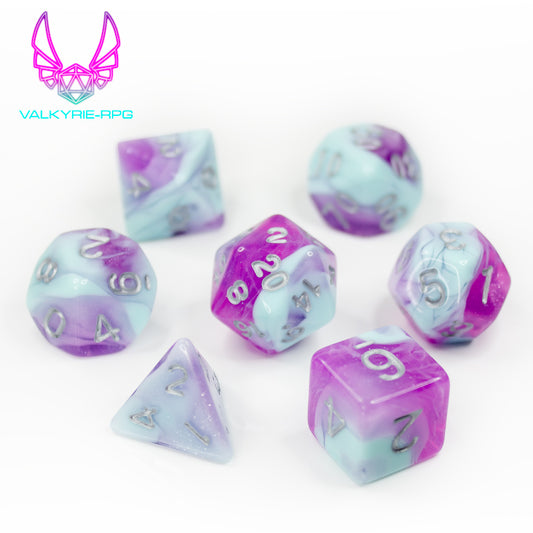 Clairvoyance | Glitter Fusion Polyhedral Dice Set - Valkyrie RPG