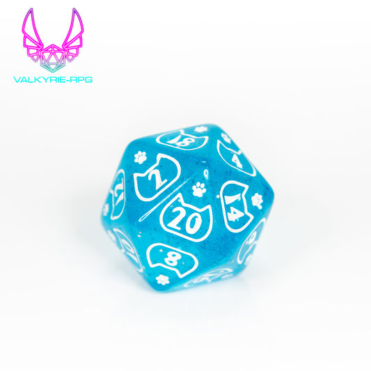 Catitude | Patterned Polyhedral Dice Set - Valkyrie RPG