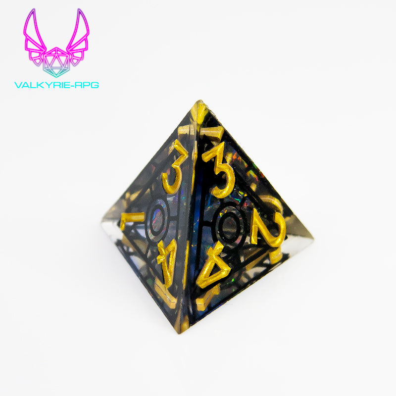 Gloomspire | Sharp framed Polyhedral Dice Set