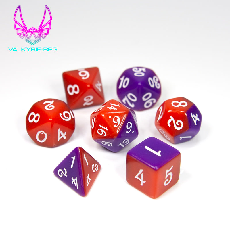 Charlie | Split Colour Polyhedral Dice Set - Valkyrie RPG