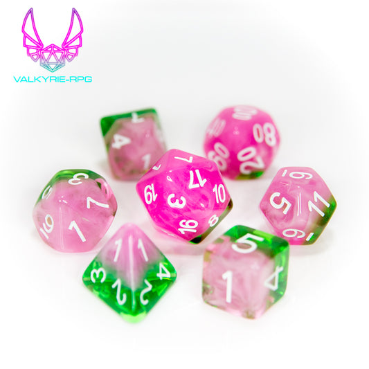 Pink Guava | Layered Polyhedral Dice Set - Valkyrie RPG