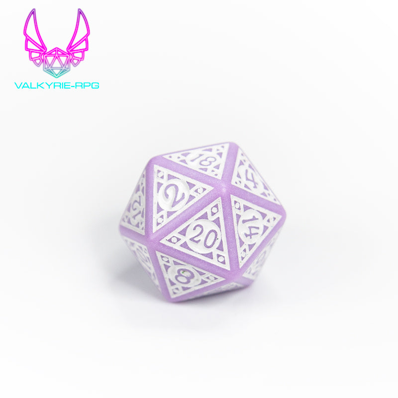 lavender | Patterned Polyhedral Dice Set
