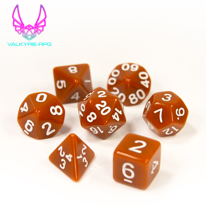 Mocha | Polyhedral Dice Set - Valkyrie RPG