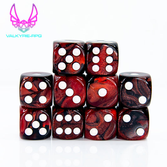 Marbled Red | 10 x D6 Set