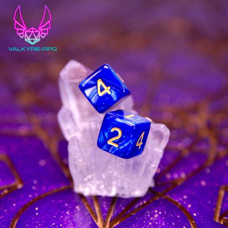 Earrings - Lapis Mini Dice Studs - Valkyrie RPG