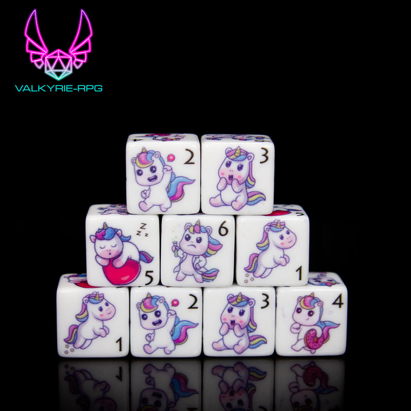 Unicorns 🦄 | D6 Novelty 10 Piece Set - Valkyrie RPG