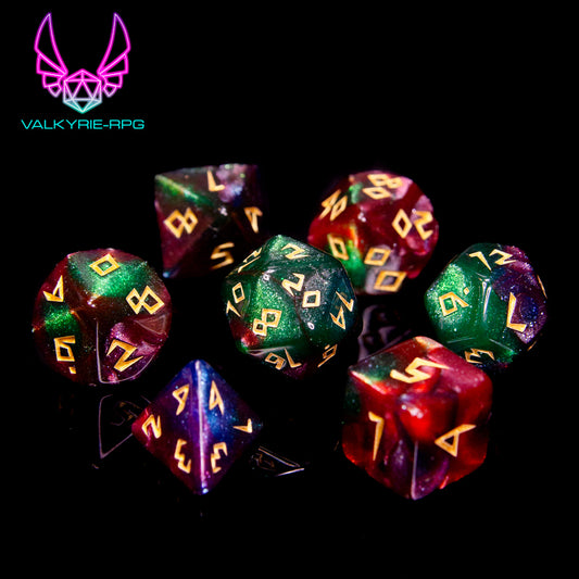 Wild Shape | Glitter Fusion Polyhedral Dice Set - Valkyrie RPG