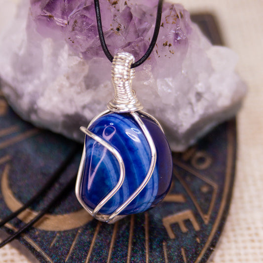 Necklace - Wrapped Banded Agate - Valkyrie RPG