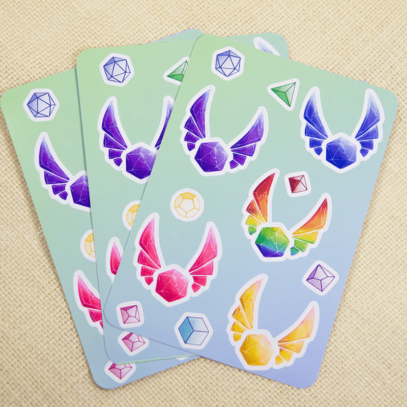 Crystal Wing Sticker Sheet - Valkyrie RPG