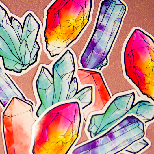 Neon Crystals Sticker Set - Valkyrie RPG