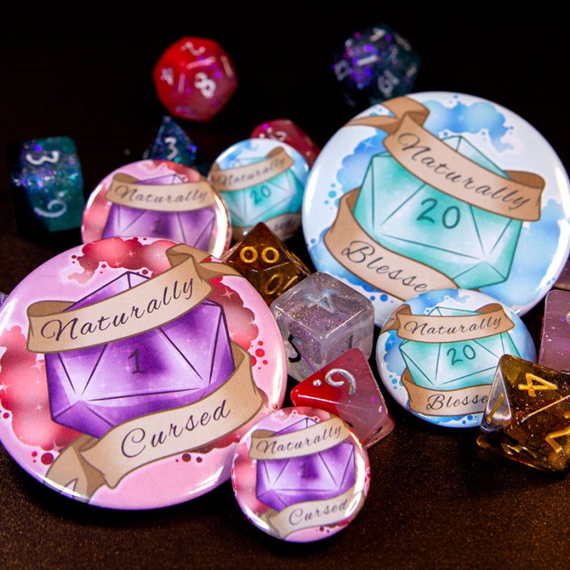 Naturally Blessed & Cursed Badge Set - Valkyrie RPG