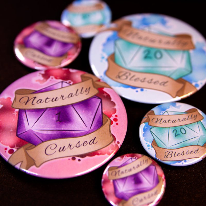 Naturally Blessed & Cursed Badge Set - Valkyrie RPG