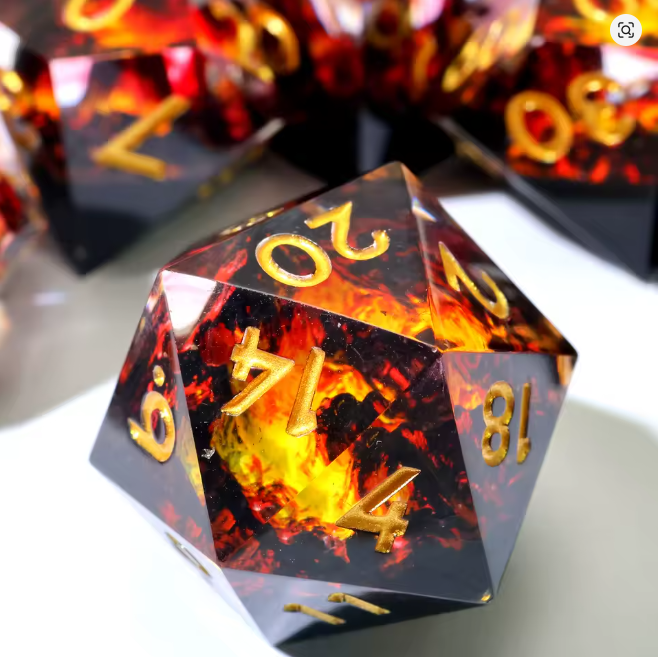 Earth Tremor | Sharp Inclusion Polyhedral Dice Set