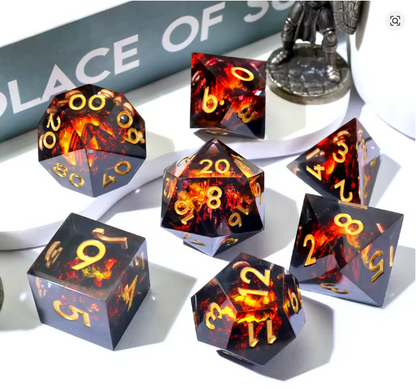 Earth Tremor | Sharp Inclusion Polyhedral Dice Set