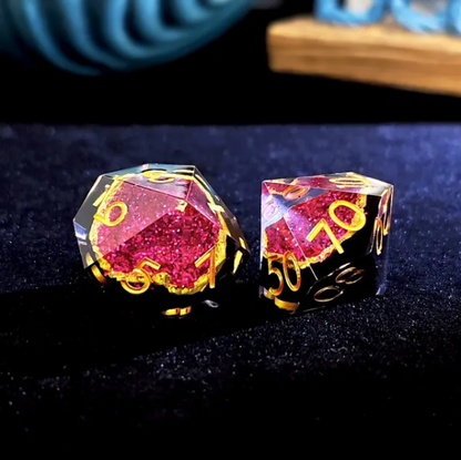 Demiplane | Sharp Inclusion Polyhedral Dice Set