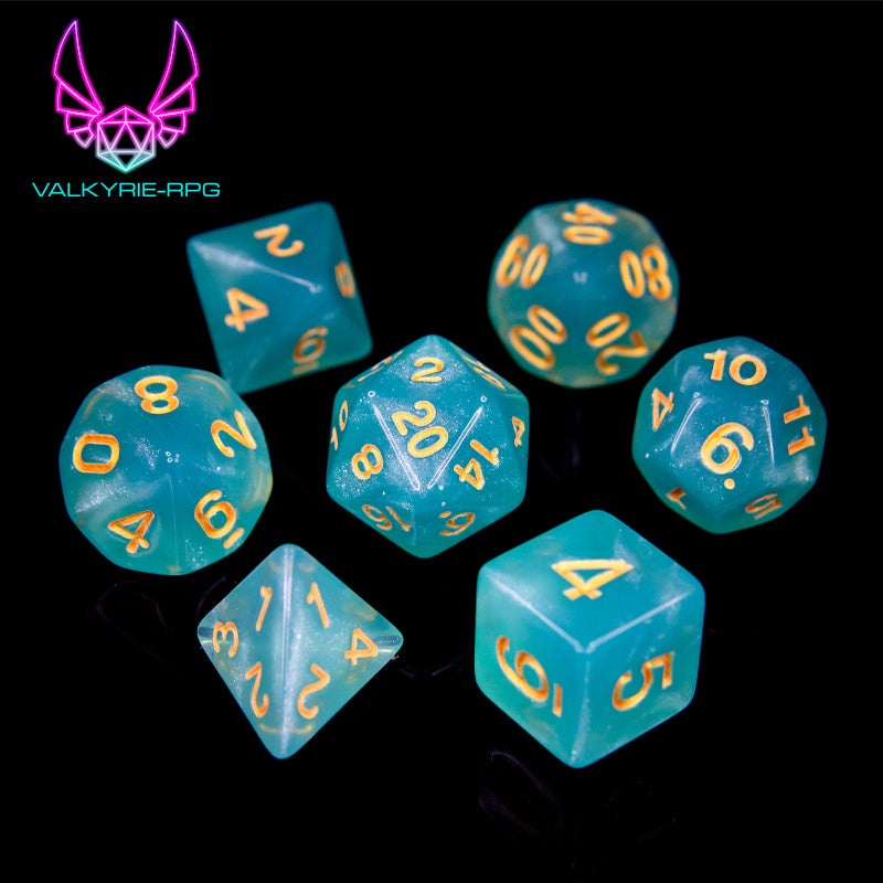 Affirmation | Polyhedral Glitter Dice Set - Valkyrie RPG