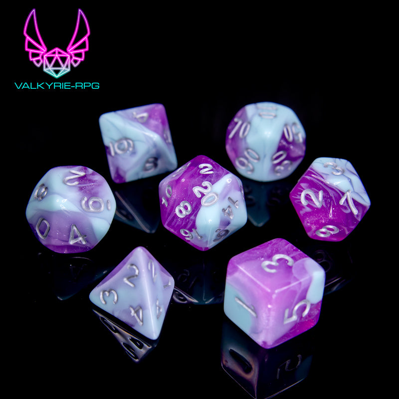 Clairvoyance | Glitter Fusion Polyhedral Dice Set - Valkyrie RPG