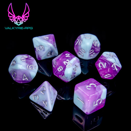 Clairvoyance | Glitter Fusion Polyhedral Dice Set - Valkyrie RPG