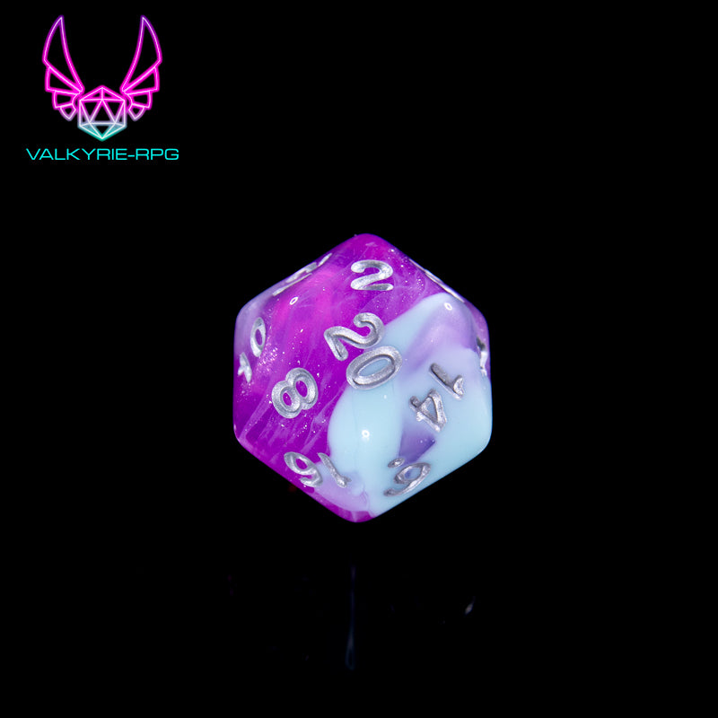 Clairvoyance | Glitter Fusion Polyhedral Dice Set - Valkyrie RPG