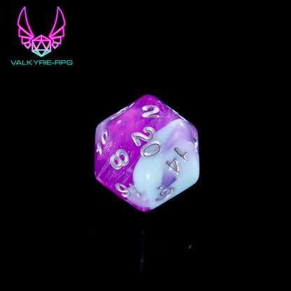 Clairvoyance | Glitter Fusion Polyhedral Dice Set - Valkyrie RPG