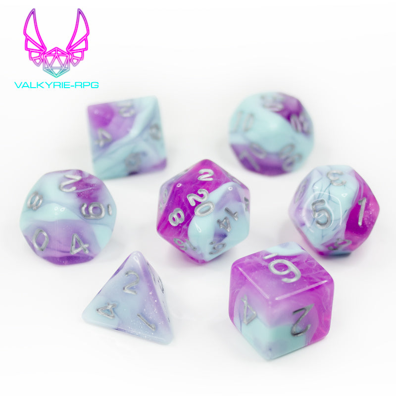 Clairvoyance | Glitter Fusion Polyhedral Dice Set - Valkyrie RPG