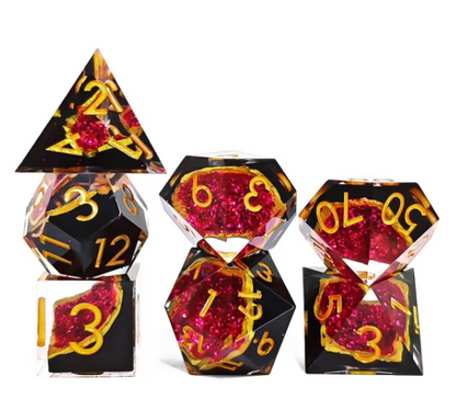 Demiplane | Sharp Inclusion Polyhedral Dice Set