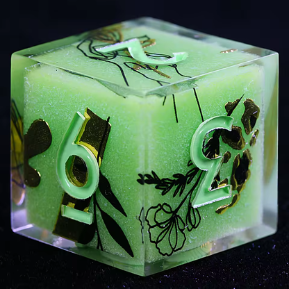 Gilded Flora | Sharp Polyhedral Dice Set - Valkyrie RPG