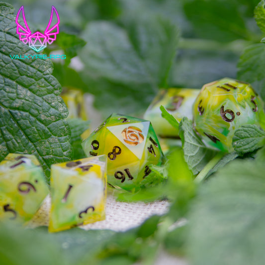 Druid's Grove | Hand Made Polyhedral Dice Set by Gourmet Dice