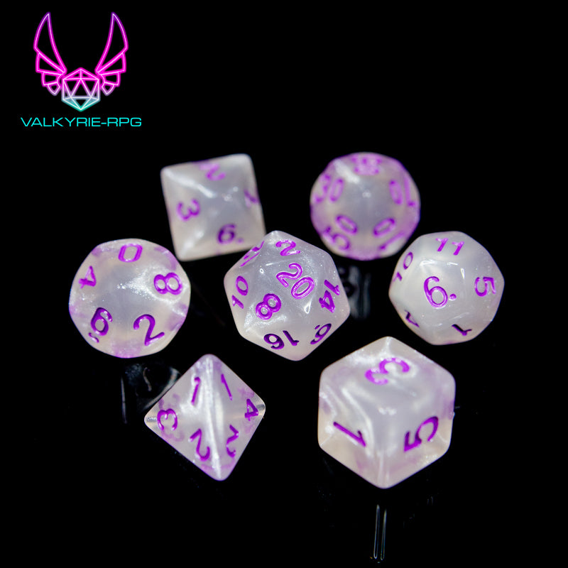 Aurora | Glitter Polyhedral Dice Set - Valkyrie RPG