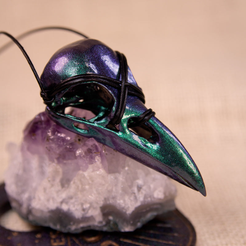 Necklace - Colour Shift Raven Skull