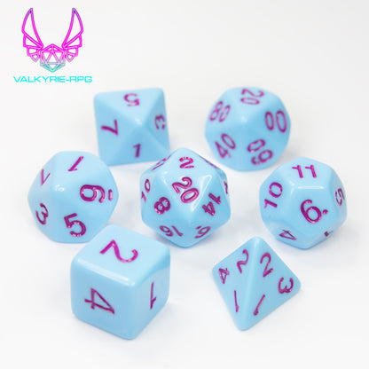 Blueberry Crème | Polyhedral Dice Set - Valkyrie RPG
