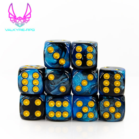 Marbled Blue | 10 x D6 Set