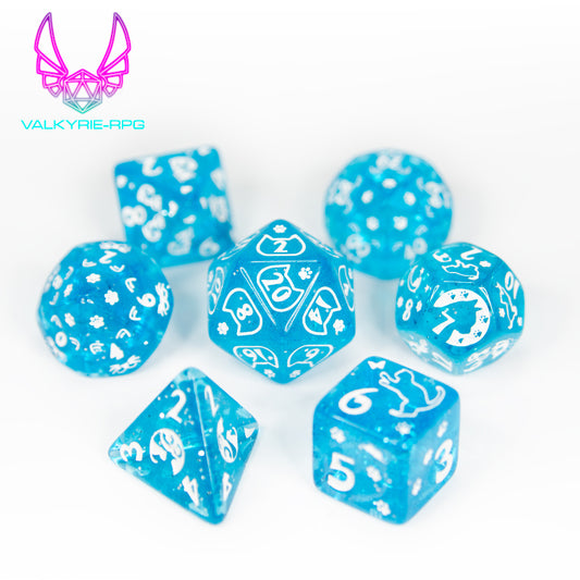 Catitude | Patterned Polyhedral Dice Set