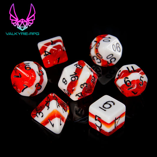 Candy Cane  | Layered Glitter Polyhedral Dice Set