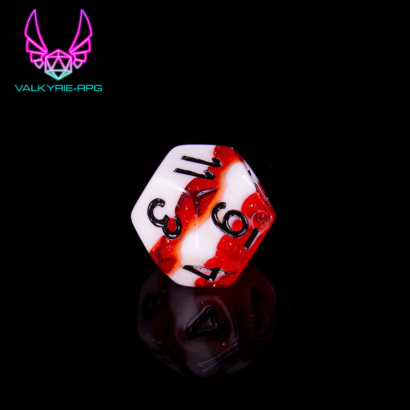 Candy Cane  | Layered Glitter Polyhedral Dice Set