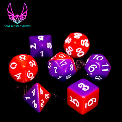 Charlie | Split Colour Polyhedral Dice Set - Valkyrie RPG