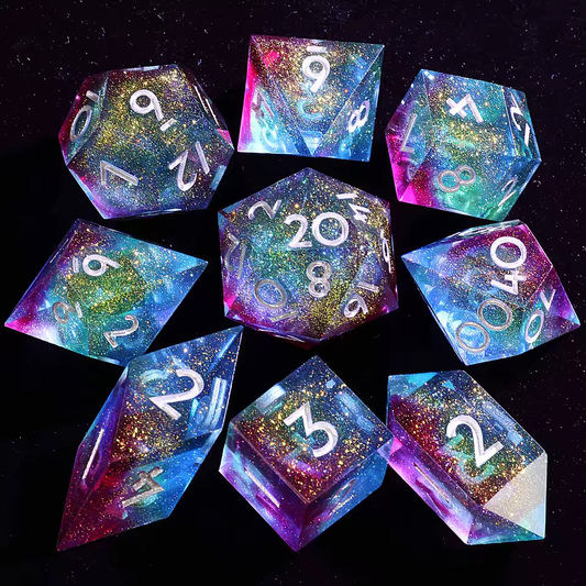 Cosmic Mirage | Sharp Polyhedral Dice Set - Valkyrie RPG