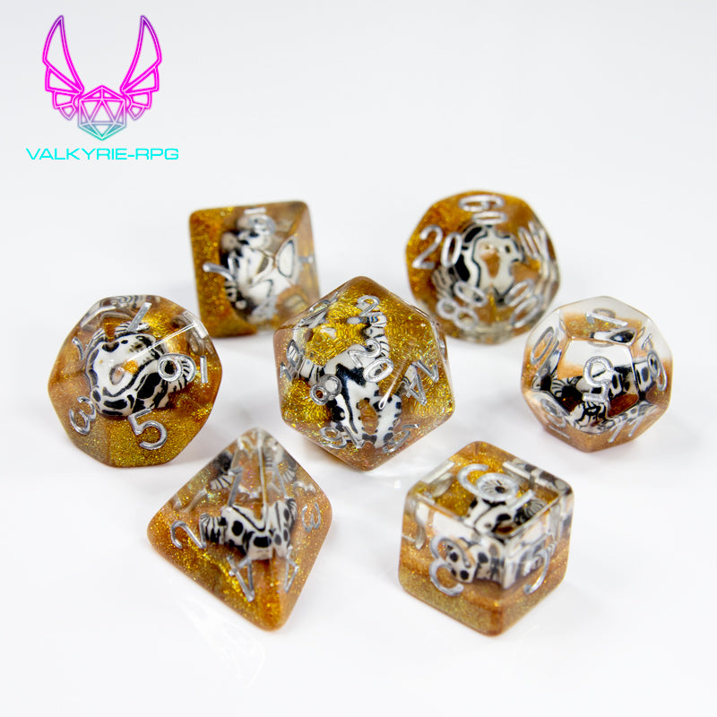 Subfari Archive - Cow-Poke  | Novelty Inclusion Polyhedral Dice Set - Valkyrie RPG