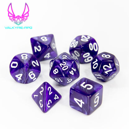 Charoite | Polyhedral Dice Set - Valkyrie RPG