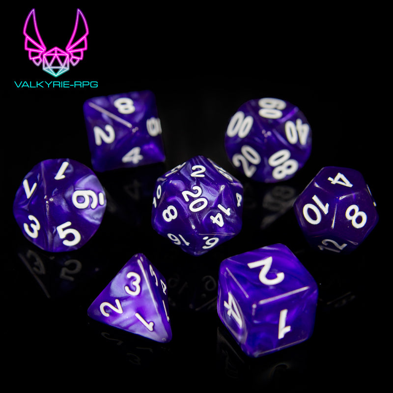 Charoite | Polyhedral Dice Set - Valkyrie RPG