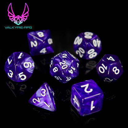 Charoite | Polyhedral Dice Set - Valkyrie RPG