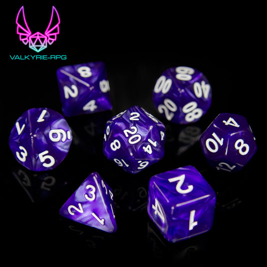 Charoite | Polyhedral Dice Set - Valkyrie RPG