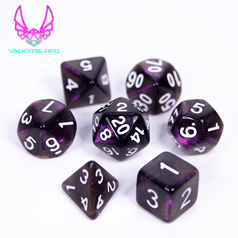 Gloom | Glitter Polyhedral Dice Set - Valkyrie RPG