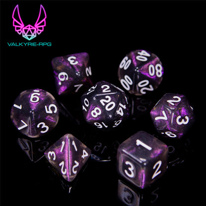 Gloom | Glitter Polyhedral Dice Set - Valkyrie RPG