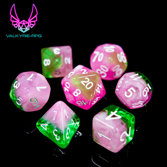 Pink Guava | Layered Polyhedral Dice Set - Valkyrie RPG