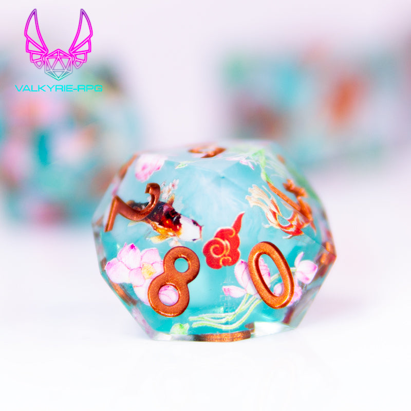 Koi Pond | Sharp Polyhedral Dice Set - Valkyrie RPG