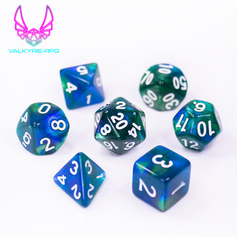 Loke | Fusion Glitter Polyhedral Dice Set - Valkyrie RPG