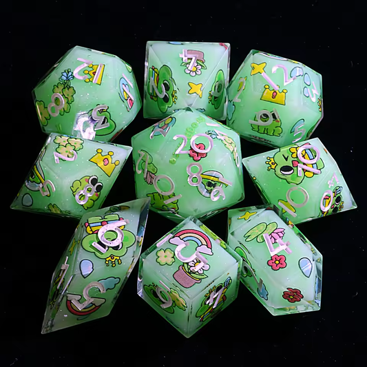 Lucky Frog | Sharp Polyhedral Dice Set - Valkyrie RPG