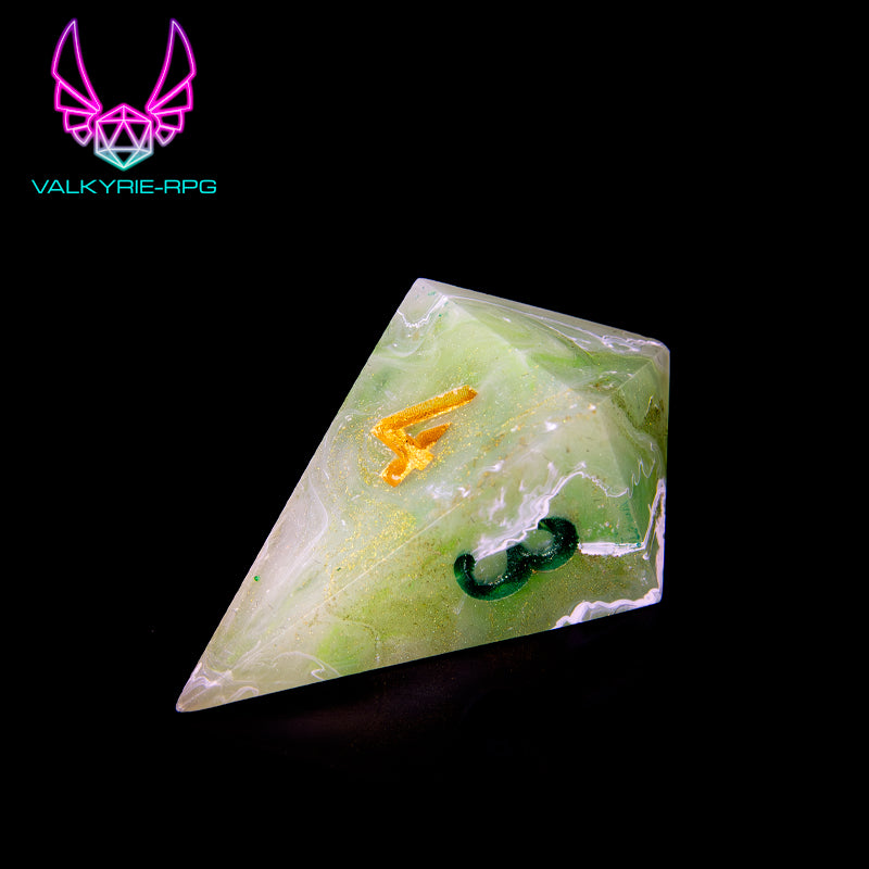 Matcha Latte | Hand Made Polyhedral Dice Set by Gourmet Dice - Valkyrie RPG